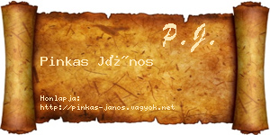 Pinkas János névjegykártya